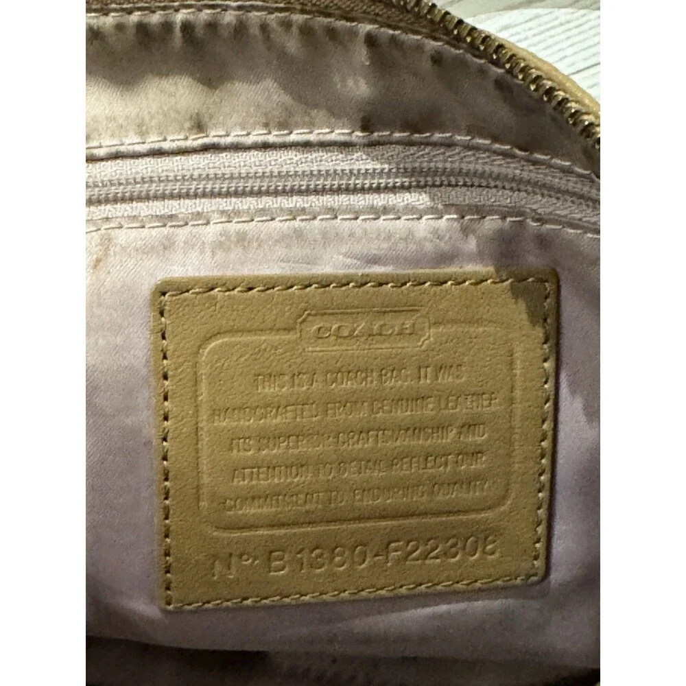 Vintage Coach Kristin Leather Hobo Shoulder/Crossbody Bag Taupe